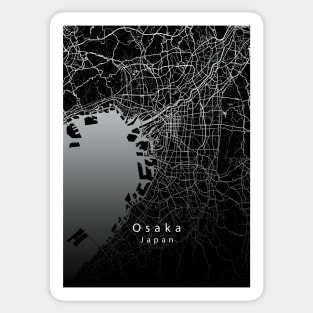 Osaka Japan City Map dark Sticker